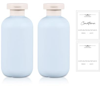 UMETASS 2 Stück Reiseflaschen zum befüllen, Auslaufsicher Reisezeitset, reisegroß Shampoo Behälter mit Flip-Top Deckel, Leere Reiseflaschen (Blau, 200ml)
