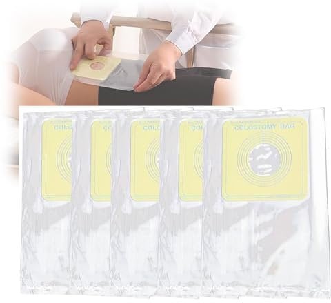 MTTXY 60 Stück Einweg-Stomabeutel, Wasserdichter Kolostomiebeutel, Peritonealdialyse-Duschbeutel, Katheterschutz-Duschbeutel, Zuschneidbar (max. 35–60 Mm)