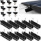 Sorlpv Solarmodul Halterung für 4X Module, PV Halterung Montageset - 12CM Schwarze Schiene + Verstellbare Klemme für 30-35MM Dicke Module, Alu Solarpanel Halterung Flachdach Trapezblech Blechdach