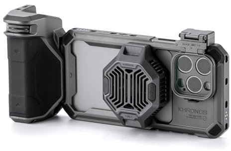 Tilta Khronos Advanced Kit kompatibel mit iPhone 15 Pro Max – Space Grey | Handyhülle, Kühlventilator, ND-Filter, PD-Fokus-Griff