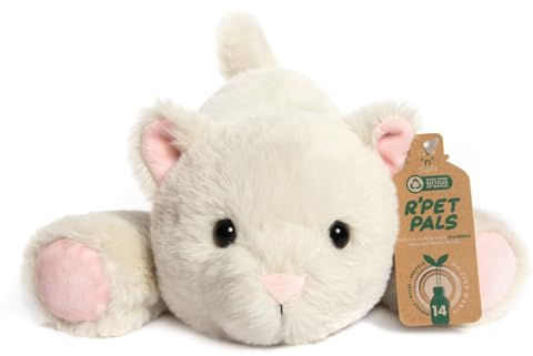 Lesser & Pavey Rpet Pals Kitty Laying Cat Teddy for Kids Soft Toys | Made From Recycled Bottles, Soft Plush Fabric, Cuddly Companion, Child Friendly, Ideal Gift