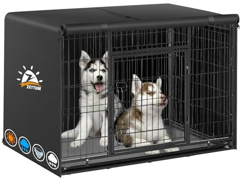 Zettum 60 cm Hundekäfig Abdeckung, Hundekäfigabdeckung Winddicht und langlebig, 600D Oxford strapazierfähig Hundebox Abdeckung, universell passend für Hundekäfige (Ohne Hundekäfig - 61x45x50 cm)