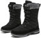 Geweo Stivali Donna Invernali Impermeabile Scarpe da Neve Fodera Calda Scarpe Invernali Outdoor Snow Boots Nero 39