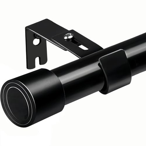 Gardinenstange 250 Cm Lang Vorhangstange Schwarz Gardinenstange Ausziehbar Gardienenstange 180-260CM Schwarz Φ25mm