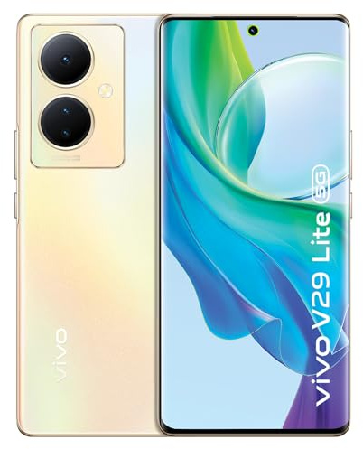 vivo V29 Lite 5G Smartphone, 8 GB + 128 GB, gebogenes 3D-AMOLED-Display, 120 Hz, 64 MP OIS-Kamera, 5000 mAh + 44 W FlashCharge, erweiterter RAM + 8 GB, Android 13, Gold
