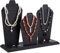 PH PandaHall Espositore per Collane In Legno, Busto Da Cavalletto per Esposizione di Gioielli, Organizer per Gioielli con 3 pannello per Riporre La Collana, per Mostrare La Collana, Nero