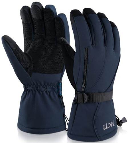Kineed Skihandschuhe Herren Wasserdicht Winterhandschuhe Warm 3M Thinsulate Snowboardhandschuhe Winter Schnee Handschuhe Thermo Winddicht