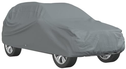 vidaXL Autoabdeckung, Abdeckplane mit Sicherheits-Ösen Kanten, Vollgarage für SUV, Ganzgarage Autogarage Schutzhülle, Grau XL Vliesstoff