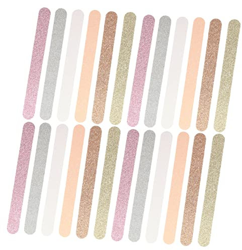 Gogogmee 30pcs Dual-Sided Sparkle Nail Files Eva Pedicure File Tools Set for Natural Nails Polishing and Sanding Manicure Supplies for Home and Salon