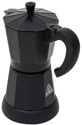 Qussse Macchina da caffè elettrica da 300 ml, caffettiera da 6 tazze, caffettiera elettrica moka con base per uso domestico, ufficio, caffè, nero