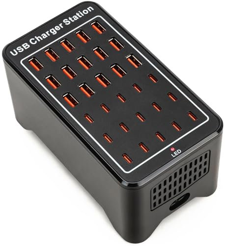 Multi Device Charging Stations, 30 Port USB Multiple Charging Station for Home Office Party