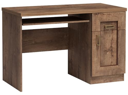 Lomadox Schreibtisch Bürotisch Arbeitstisch Computertisch mit Tastaturauszug in Lefkas Eiche 118x78,5x59,5 cm