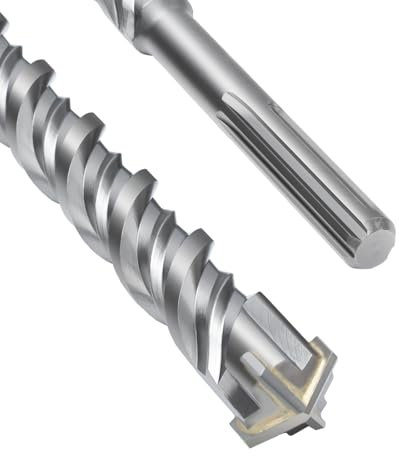 Punta per trapano SDS Max 35 x 460 mm, per calcestruzzo con 4 tagli in metallo duro e doppia vite, trapano a percussione per cemento, pietra, pietra naturale