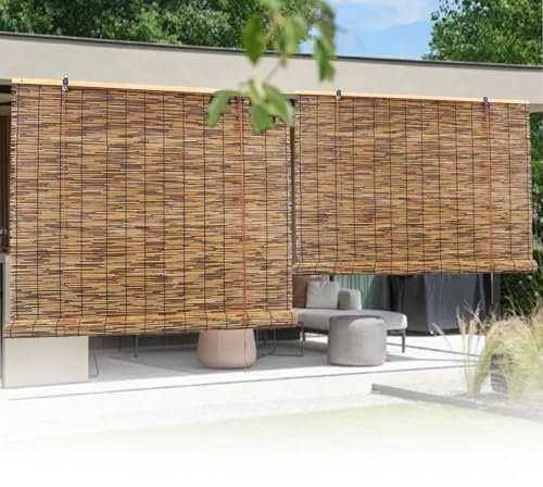 Tende a rullo in Bambù Tapparella Avvolgibile di bambu Cortina di bambù Privacy Tenda da sole per Interno/Esterno