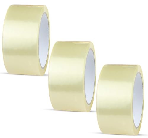 PDS Clear Tape Heavy Duty 3 Rolls of 48mm x 66m Clear Parcel Tape - Clear Packaging Tape for Packing Parcels, Boxes, Cartons, Moving House - Adhesive Transparent Tape Multi-Use (3 Rolls)