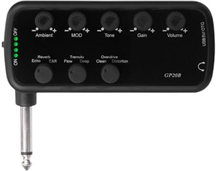 kowaku Bass-Kopfhörerverstärker, 3 integrierte Effekte, über USB wiederaufladbar, für Live-Auftritte