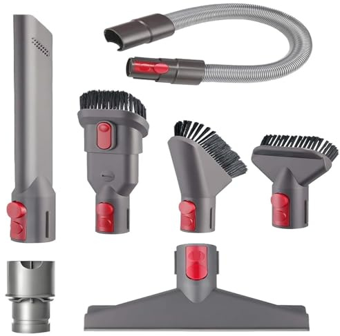 7 Pièces Accessoires Aspirateur pour Dyson Gen5 V7 V8 V10 V11 V12 V15 SV10 SV11, Pièces Détachées pour Dyson, Brosse Aspirateur pour Nettoyer Rapidement Les Joints, Les Coins