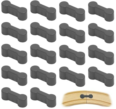 20Stk Holzeisenbahn Zubehör,Wooden Brio Schienen,Holzschienen Adapter Verbinder Erweiterung,Robustheit Gleisanschlussadapter,Schienenverbinder Holzeisenbahn Verbindungsstücke für Kinder Lego Spielzeug