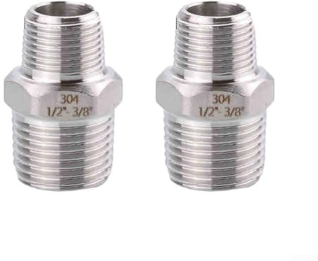 Raccords filetés G, adaptateur en acier inoxydable vers connecteur fileté pour raccords de tuyauterie, connecteur de raccord de tuyau pour systèmes de réfrigération et de gaz (4 × 3)