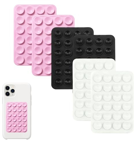 VVQWCY 6 Stück Saugnapf Handy, Handyhülle mit Saugnäpfen, Handy Noppen Halter Rückseite