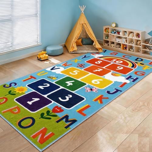 Comforight Kids Carpet Playmat Rug - Nursery Area Rug 120x160 cm Large Soft & Non-Slip Educational Rug Kids Play Rugs Game Carpet for Children Toddlers Bedroom Playing and Learning