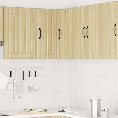 ATOMSTACK MAKER Lucca - Armadio angolare sospeso in legno (rovere Sonoma), 57 x 57 x 60 cm, montaggio a parete, portata 70 kg, moderno mobile da cucina con molto spazio per piatti, pentole e ciotole