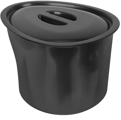 OHPHCALL Pot à Urine Portable avec Couvercle Noir 5l en Plastique Design Ergonomique et Finition Soignée, pour Personnes Âgées et Handicapées