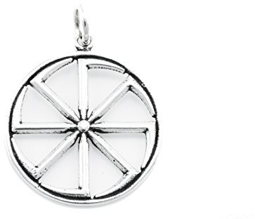 Germanenschmuck Kolovrat - Großes Sonnenrad/Glücksrad (Kettenanhänger in Silber)