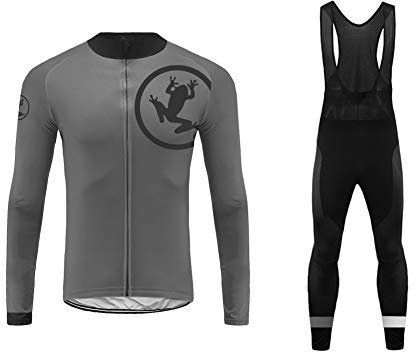 UGLY FROG LJ38 Winter Jersey Thermisches Fahrradtrikot Vlies Thermo Langarm Shirt+Bib Lange Hosen Herren Breathable Radfahren Fahrrad Anzüge Fahrradbekleidung