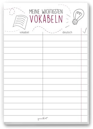 younikat 1 Notizblock Vokabeltrainer I dv204 I DIN A 5 I Vokabelheft gebunden universal für Grundschule Abitur Realschule