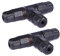 OUNONA 2 Stück Ip68 Anschlussdose Kabelstecker Wasserdicht Außen Außenanschlussdose Kabelsteckerhülse (3-Wege Schwarz)