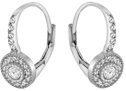 Tuscany Silver Damen Hängeohrringe 925 Sterlingsilber Silber Rund zirkonia - 8.59.0319