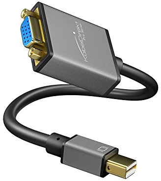 KabelDirekt – Convertisseur Mini DisplayPort (Mini DP) vers VGA (résolution maximâle WUXGA, 1920 x 1200, 60Hz, Contacts plaqués Or 24 carats, pour iMac, MacBook)