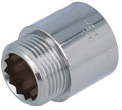 tecuro Hahnverlängerung 1/2 Zoll x 30 mm - nach Trinkwasserverordnung 50930-6, nach DIN 3523, Messing CW 617 N glanzverchromt