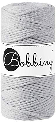 Bobbiny Macrame Cords 3 mm - 100 m Wahl (Hellgrau)