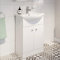 AURORA Bathroom Basin Sink Vanity Unit Single Tap Hole Floor Standing 550mm Matte White