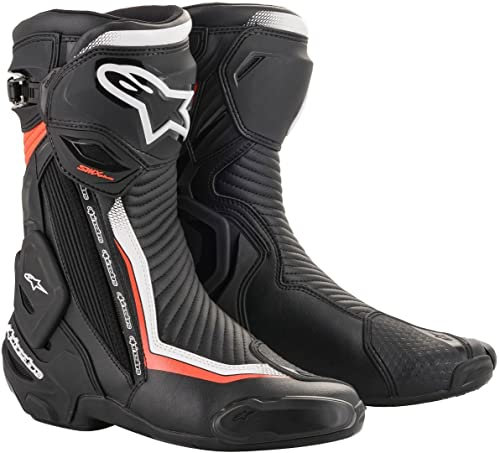 Alpinestars Stivali da moto Smx Plus V2 Black White Red Fluo, Nero/Bianco/Rosso, 38
