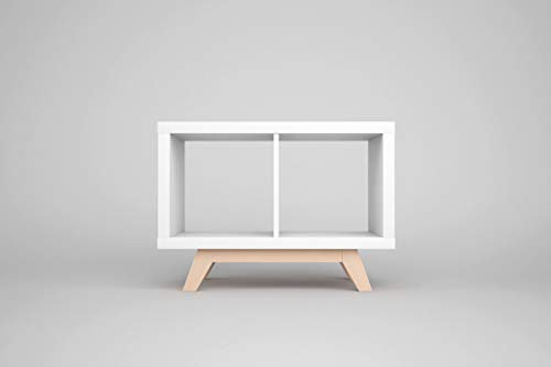 Kallax Regal Untergestell für 2er Kallax | Holzuntergestell Massive Buche | Möbelfüße für Kallax Sideboard | Passgenau 2 Fächer Breite | Retro Design