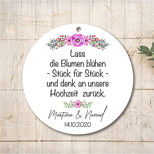 Blumensamen Geschenkanhänger Papieranhänger Tags Etiketten Danke Hochzeit Taufe Kommunion Konfirmation Taufe Geburtstag