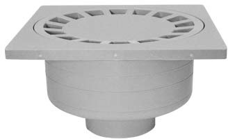 Jardibric - Siphons de Cour en Polypropylène (200 x 200 mm, Gris) - Évacuation Eaux Cour, Drainage Jardin, Anti-Obstruction, Installation Facile.