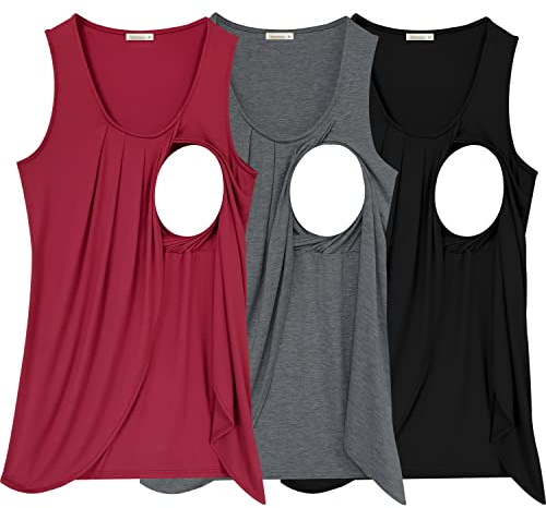 Summer Women's Maternity Nursing Tank Top Sleeveless Comfy Breastfeeding Clothes