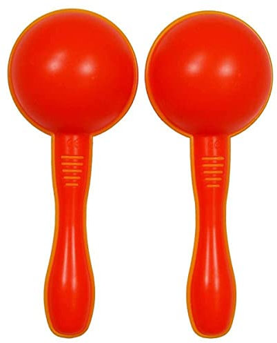 A-Star Plastic Maracas Red Pair - 16cm Shaker Rattle, Percussion Rhythm Instrument