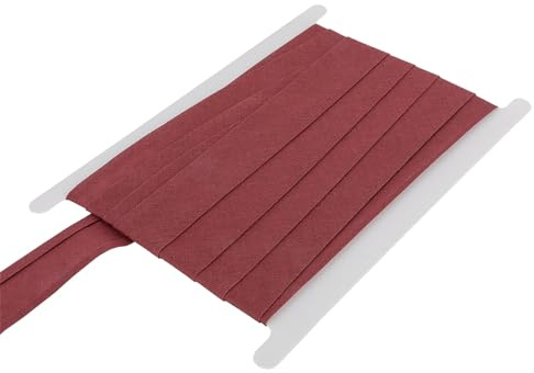DFL 100% Cotton Bias Binding Tape, Premium Sewing Trim – 5 Metre Length | 1 Inch (25 mm) or 1/2 Inch (13 mm) Widths | 30 Colours for Quilting, Dressmaking & Crafts(Maroon,1 Inch/25mm Wide)