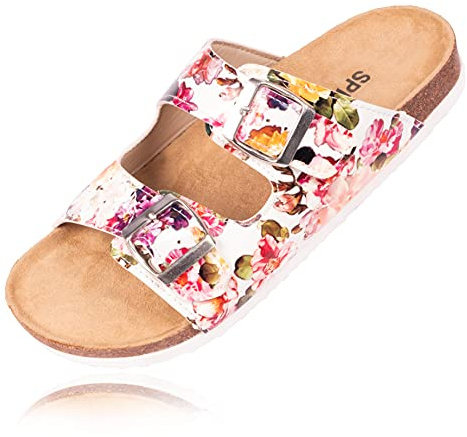 Bock op Kölle Schuhe SPRINTsport Schöne Damen Sandale, Pantolette Blumen oder Pastell, Arbeitsschuhe für Garten, Hausschuhe