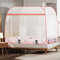 Tragbares Moskitonetz für Bett und Reisen, Pop Up Faltbares Insektenschutz mit Unterseite für Erwachsenenbett, Doppelte Tür Baldachin,Rosa,200x215x160cm