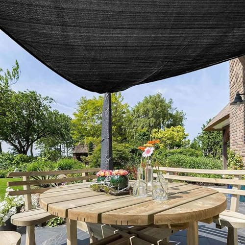 KSQP Filet Ombrage Serre Tunnel Voiles d'ombrage pour Patio Toile Ombrage Imperméable Toile pour Pergola avec œillets pour Tissu pour Pergola Filet Dombrage,Black-3.0x3.0m