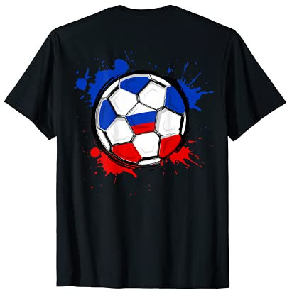 Splash Fußball Fußball Russland Fußball Fans Trikot Russische Flagge T-Shirt