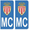 Hadexia Aufkleber für Nummernschild, Auto, MC Club AS Sportvereinigung, Monaco Football Club, Blau