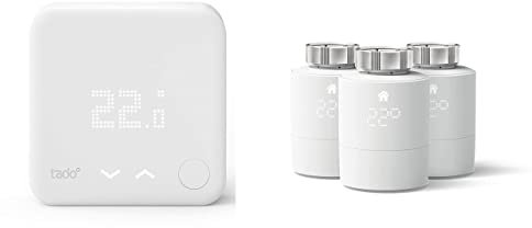 tado° 1x Sensore di Temperatura Wireless e 3 Termostostati, Bianco, Zigbee