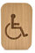 Panneau de salle de bain - Homme Femme handicapé - 120x80mm - Autocollant porte wc en bois - Plaque de toilette gravée, panneau lavabo (handicapé)
